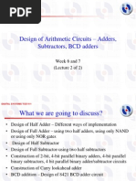 Design of Adders, Subtractors, BCD Adders Week6 and 7 - Lecture 2