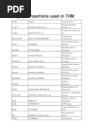 Major Transactions Used in TRM