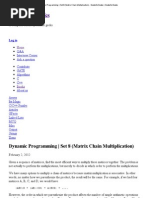 Dynamic Programming - Set 8 (Matrix Chain Multiplication) - GeeksforGeeks - GeeksforGeeks1