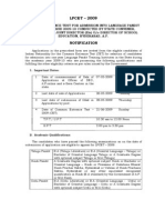 LPCET - 2009 Notification