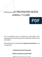 Niveles de Prevencion Segun Leavell y Clark