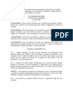 Ley 9-96, Que Libera de Todo Tipo de Impuestos de Importación Los Regalos Que Traigan Al País Los Residentes en El Extranjero