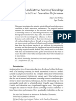 How Internal and External Sources of Knowledge Contribute To Firms' Innovation Performance