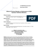 Effects of Cyclone Diameter On Performance of 1D3D Cyclones: Collection Efficiency