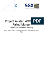 Project AvatarASX ASX SGX Failed Merger