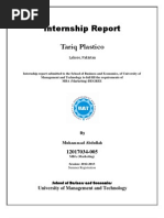 Tariq Plastico Internship Report