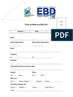 Ficha de Matrícula EBD 2011 PDF