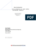 Construction & Operation of Some Simple Electrical Circuits: Name of The Experiment