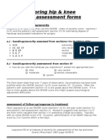 Assessment, Hip & Knee Score