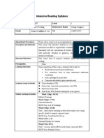 Efl Intensivess Reading Syllabus