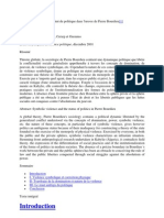 Violence Symbolique Et Statut Du Politique Chez Pierre Bourdieu