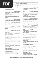 Mixed English Tenses: Test 3 Past Tenses, Present Perfect, Past Perfect