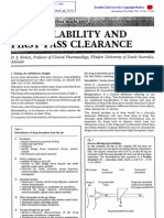 Australian Prescriber (1988) Bioavailability and First Past Clearance