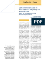 Control Metrológico de Instrumentos de Pesaje No Automáticos