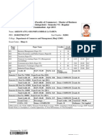 Statement of Grade For (Faculty of Commerce) - Master of Business Administration (Integrated) - Semester VI - Regular Examination: Apr-2013