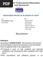 Recruitment Process of Taj Groups of Hotel