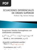 Ecuaciones Diferenciales Orden Superior Coeficientes Indeterminados