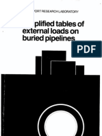 2P Simplified Tables of External Loads On Buried Pipelines