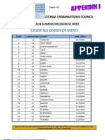 Appendix I County Ordre of Merit