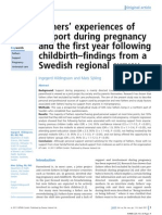 Fathers' Experiences of Support During Pregnancy and The First Year Following Childbirth