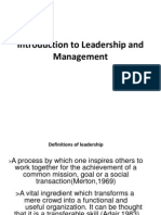 Leadership and Management