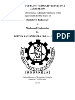 Analysis of Flow Throgh Vnturi of A Carburator