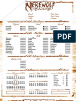 Werewolf The Apocalypse Character Sheet