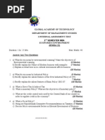 Global Academy of Technology Department of Management Studies I Internal Assessment Test 2 Semester Mba Economics Environment (05MBA 22)