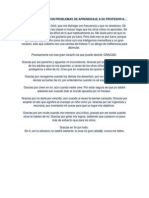 Carta de Un Niño Con Problemas de Aprendizaje A Su Profesor