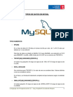 Tipos de Datos en MySql