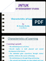 Characteristics of Learning