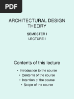 Architectural Design Theory: Semester I