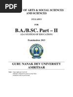 BA Part II - GNDU Syllabus