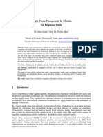 Supply Chain Management in Albania: An Empirical Study: Dr. Alma Spaho, Prof. Dr. Thoma Mitre