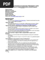 Frequently Asked Questions For University of Washington's Online Master of Science in Applied Mathematics (Amath) Program