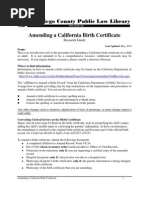 Amending A California Birth Certificate