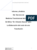 Costo de Una Transfusion