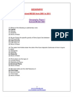 Solved MCQS of Geography (2001 To 2011)