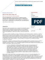 Artigo - Governabilidade, Governança e Democracia - Criação de Capacidade Governativa e Relações Executivo-Legislativo No Brasil Pós-Constituinte