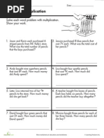 Store Multiplication Word Problems