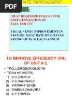 Heat Required in Kcal For Unit Generation of Electricity