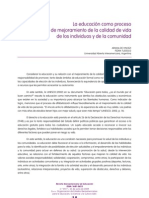 La Educación Como Proceso de Mejoramiento de La Calidad de Vida. Revista de La OEI