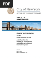 John Liu Special Education Audit - Special Education Student Information System (SESIS)