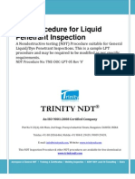 Liquid Dye Penetrant Test Inspection NDT Sample Procedure