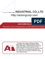 Dimensions, Sizes and Specification of ANSI ASME B 16.5 Flanges