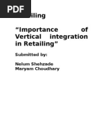 Literature Review On Vertical Integration of Retailers