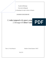 L'ordre Temporel Et Le Passé Composé Dans L'Etranger D'albert Camus