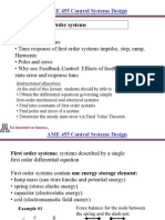 Lecture 4 First Order Systems: AME 455 Control Systems Design