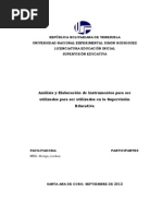 Análisis y Elaboración de Instrumentos para La Supervisión Educativa