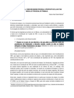 El Amparo Laboral, Como Mecanismo Residual A Proposito de La No Tan Nueva Ley Procesal de Trabajo